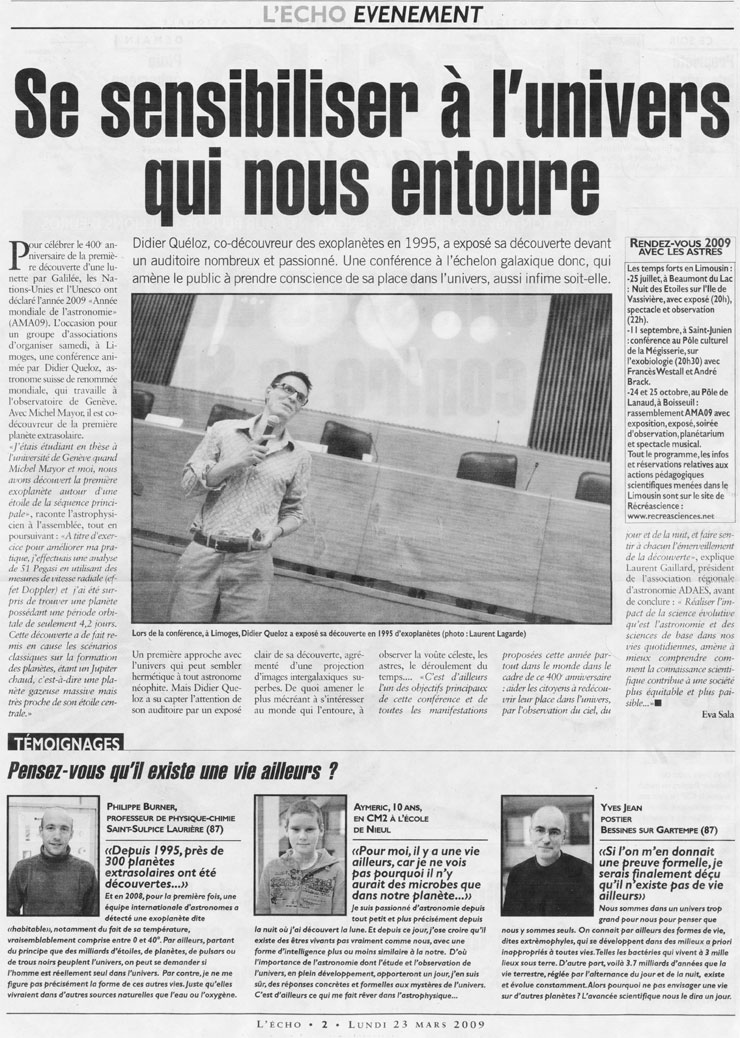 Info Haute-vienne le 23 mars 2009