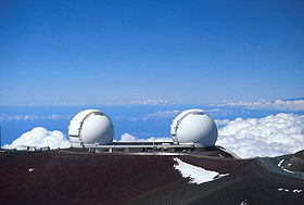 Les deux tlescopes Keck sur le Mauna Kea  Hawaii