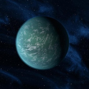 Une vue d'artiste de la plante Kepler-22 diffuse par la Nasa.