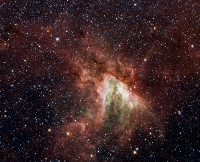 M17 vue en IR par le tlescope spatial Spitzer