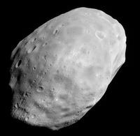 Vue de Phobos par la sonde Mars Global Surveyor