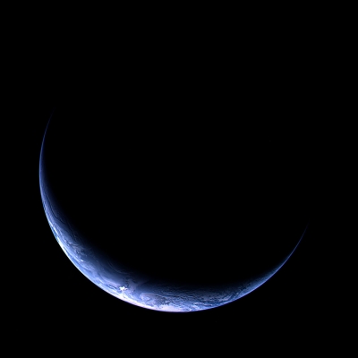 Un croissant de Terre photographi par la sonde Rosetta