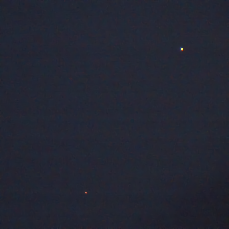 Mercúrio e Marte 20:32 UTC