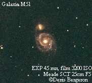 Galaxie M51 dans la Constellation des chiens de chasse