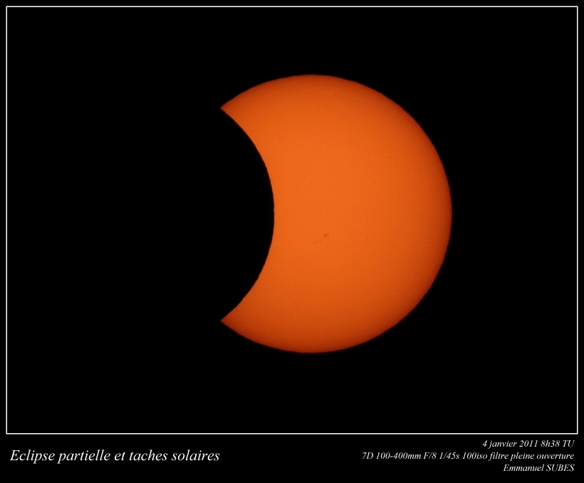 Eclipse et taches solaires