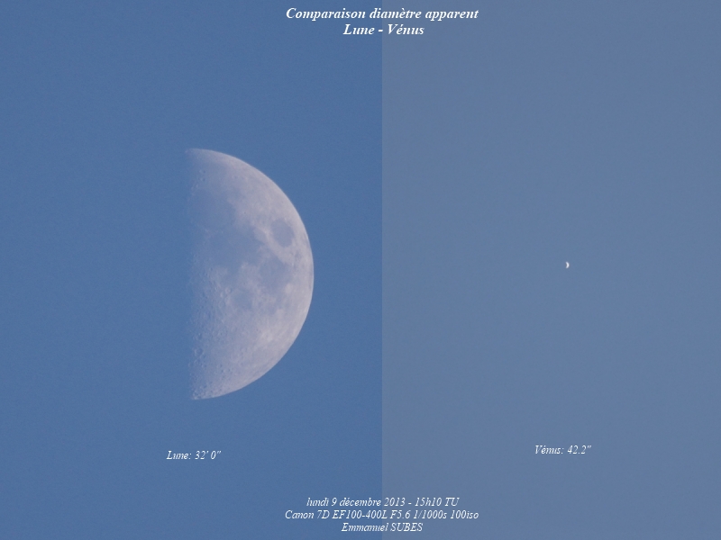 Comparaison Lune-Vnus 9dec2013 15h10 TU