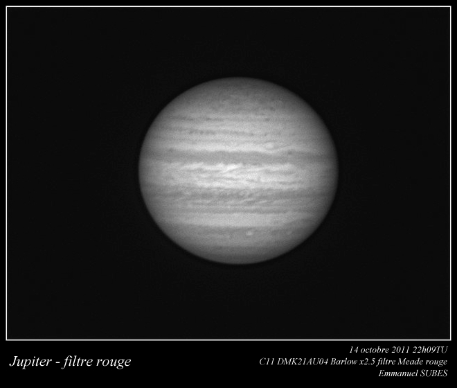 Jupiter couche rouge 14oct2011 22h09TU