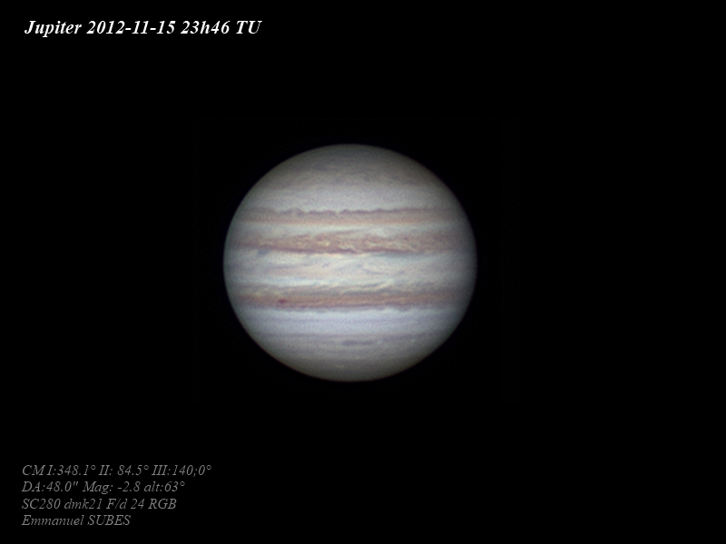 Jupiter 15 novembre 2012 23h46TU