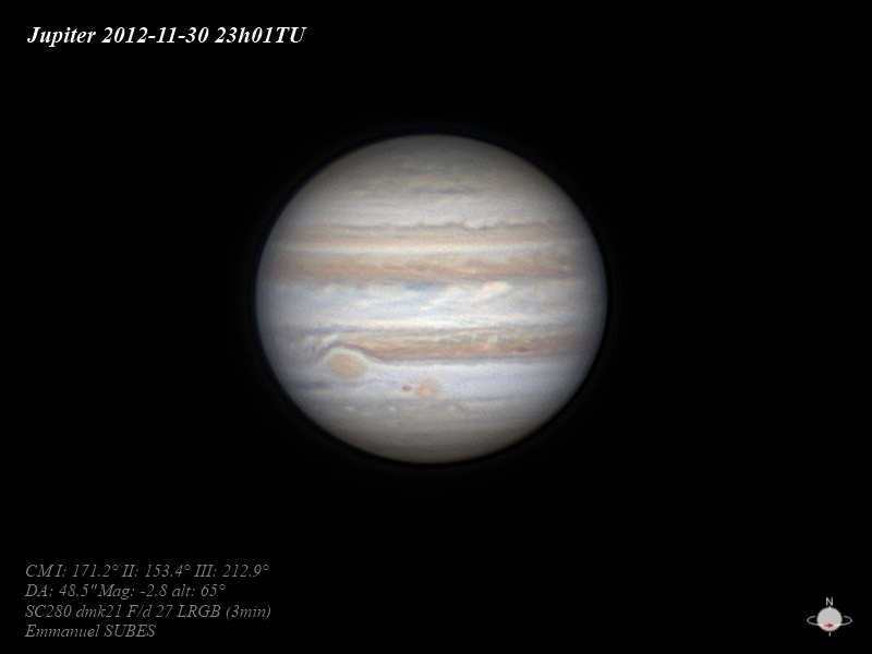 Jupiter 30 novembre 2012 23h01TU