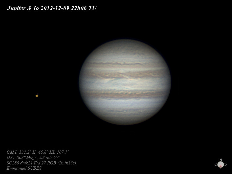 Jupiter et Io 9dec2012 22h06TU