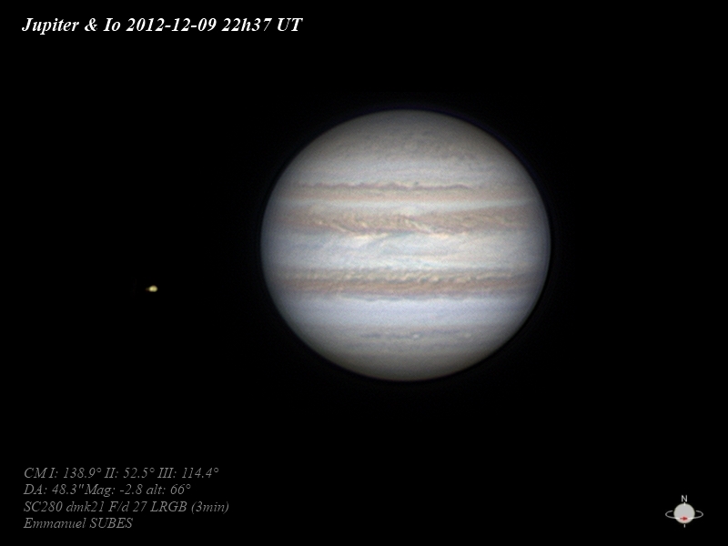Jupiter et Io 9dec2012 22h37TU