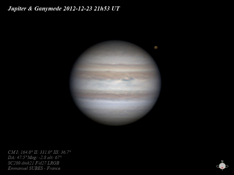 Jupiter et Ganymede 23dec2012 21h53 TU