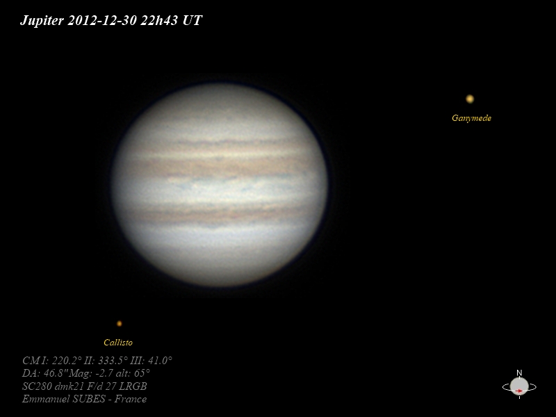 Jupiter Callisto Ganymede 30dec2012