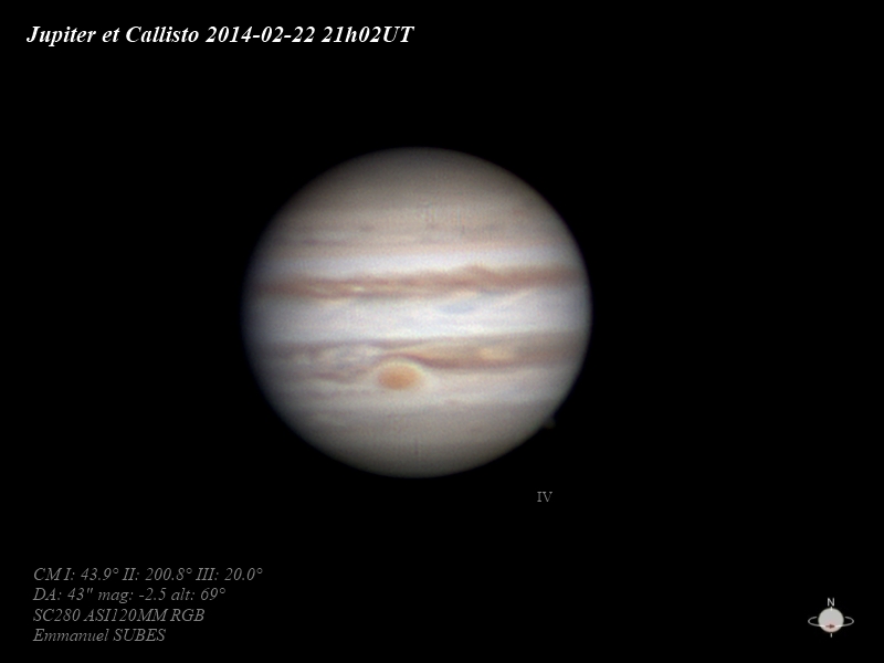 Jupiter et Callisto 22fev2014 21h02UT