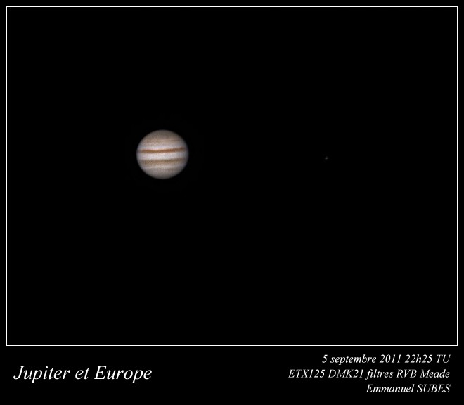 Jupiter et Europe 5 septembre 2011