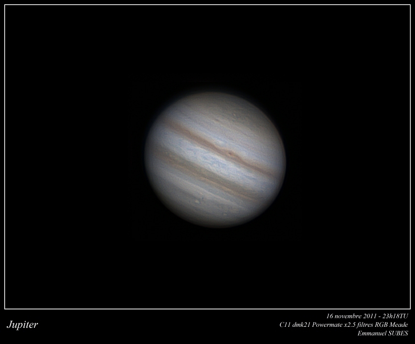 Jupiter 16 novembre 2011 23h18TU
