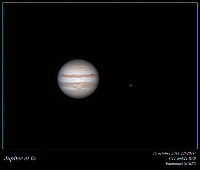 Jupiter et io 15 octobre 2011