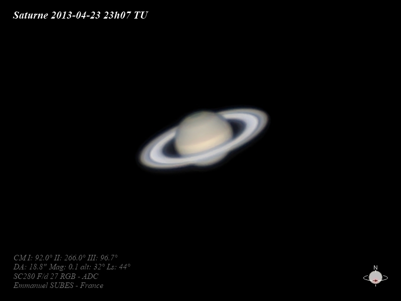 Saturne 23 avril 2013 23h07 TU