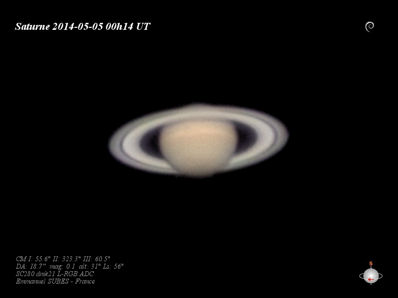 Saturne 5mai2014 0h14 UT
