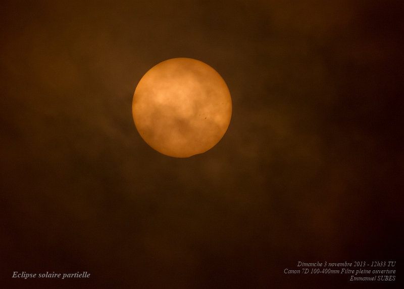 Eclipse solaire 3nov2013 12h33 TU