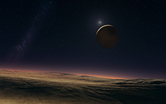 Landscape of Pluto somehours before sunset