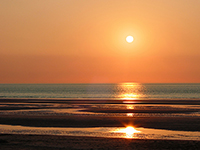 Sunset at De Panne (La Panne) on the belgian coast