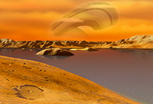 Rising of Saturn on Titan