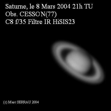 Saturne le 08 MArs 2004