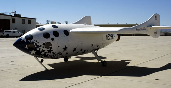 Le vaisseau spatial priv SpaceShipOne. Crdit : Scaled Composites.