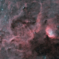 Champ de l'amas NGC6871 à la nébuleuse Sh2-101 traité en HOO