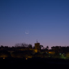 Conjonction Lune-Vénus-Jupiter du 17 Nov 2017 au dessus du village de La Bastide des Jourdans