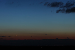 Conjonction entre la Lune, Mercure et Vénus, le 18 mars 2018