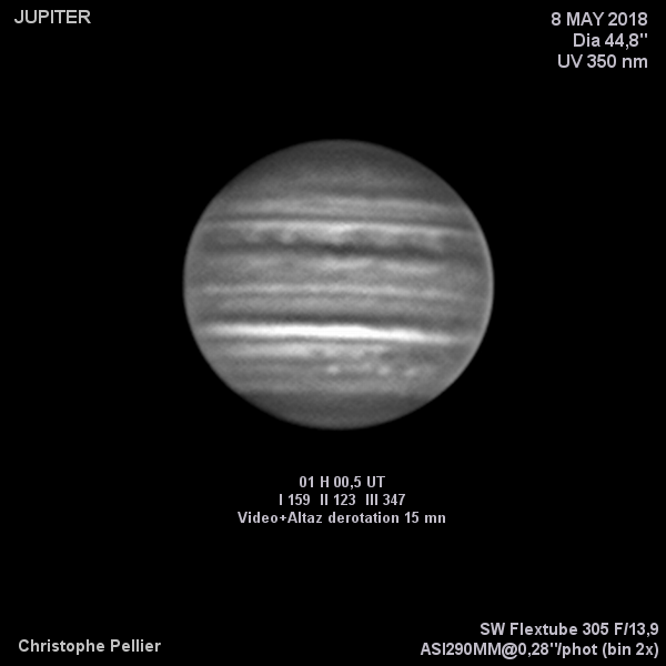Jupiter en UV 8 mai 2018