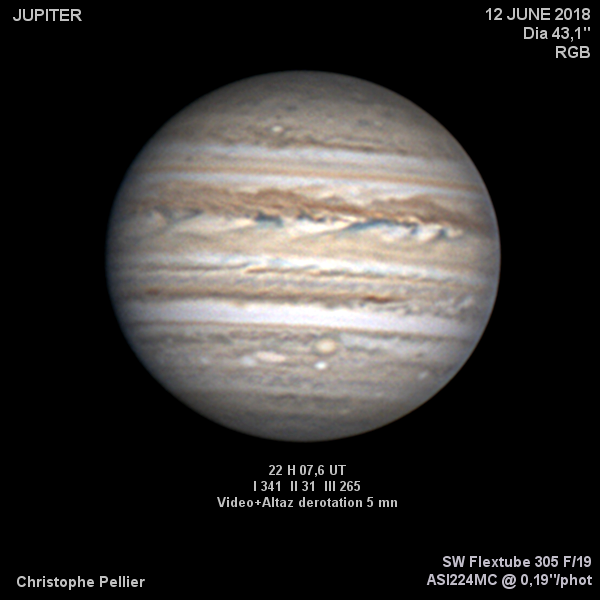 Jupiter en RVB du 12 juin 2018