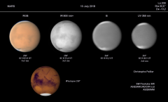 La tempête sur Mars le 10 juillet, de l'IR jusqu'à l'UV