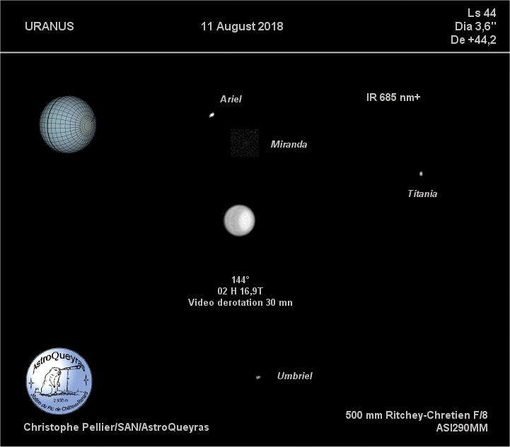 Uranus au T500 AstroQueyras, 11 août 2018