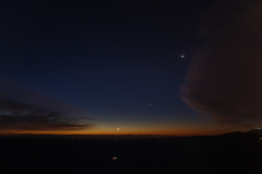 Belle alignement Lune, Jupiter et Vénus au matin du 4/01/2019
