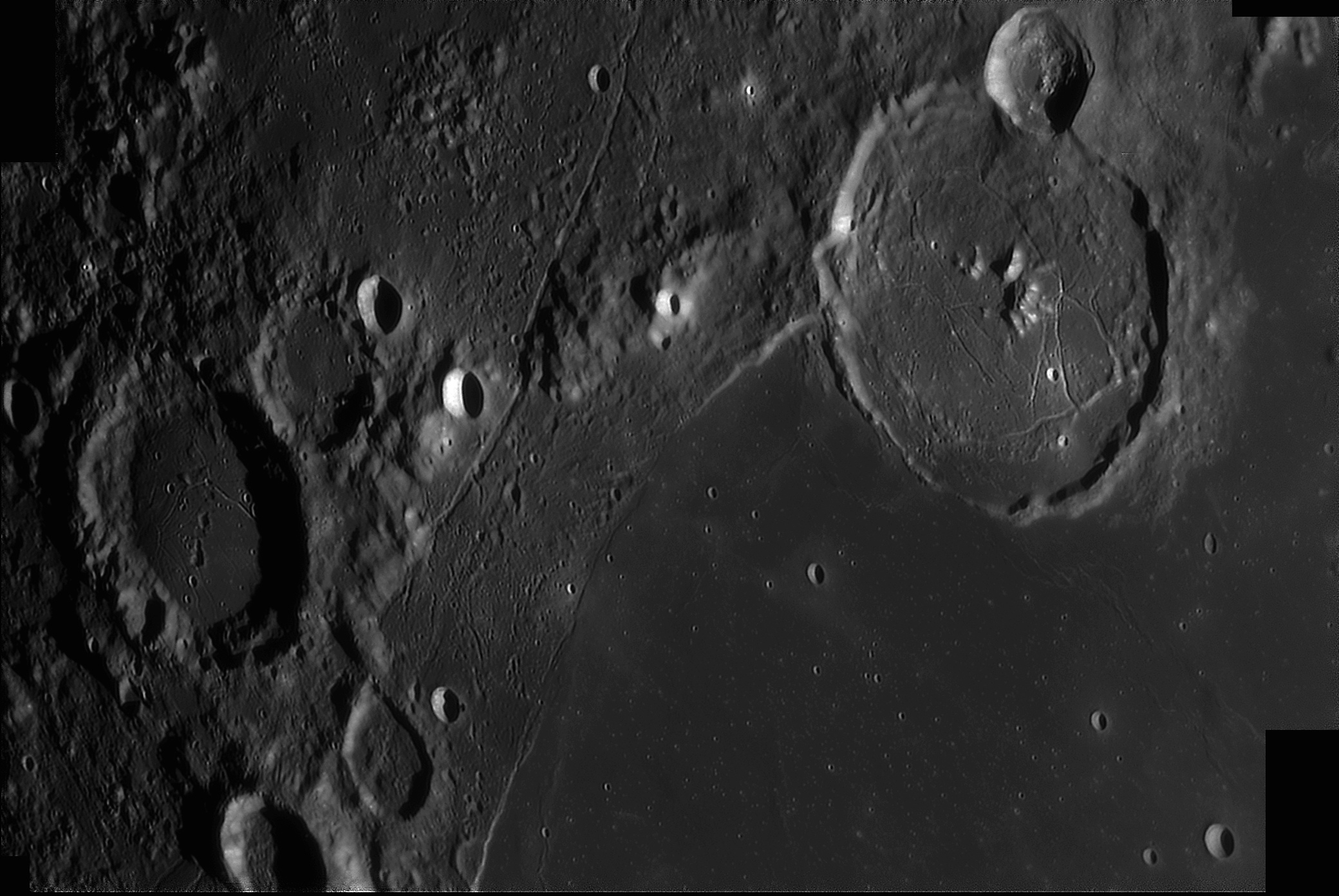 Lune 16/02/2019 C14 barlow 2X Clavé et ASI290 : Gassendi et Mersene