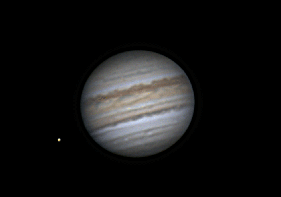 Jupiter et Io le 21 juin 2019 de 22h29 à 23h01 TU