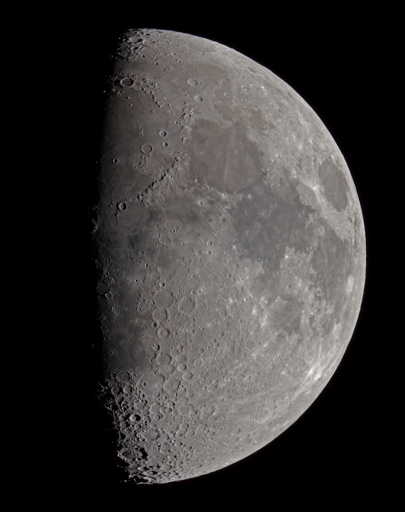 La lune du 3 mars 2020, fin de crépuscule, Taka FC76 et Nikon D810