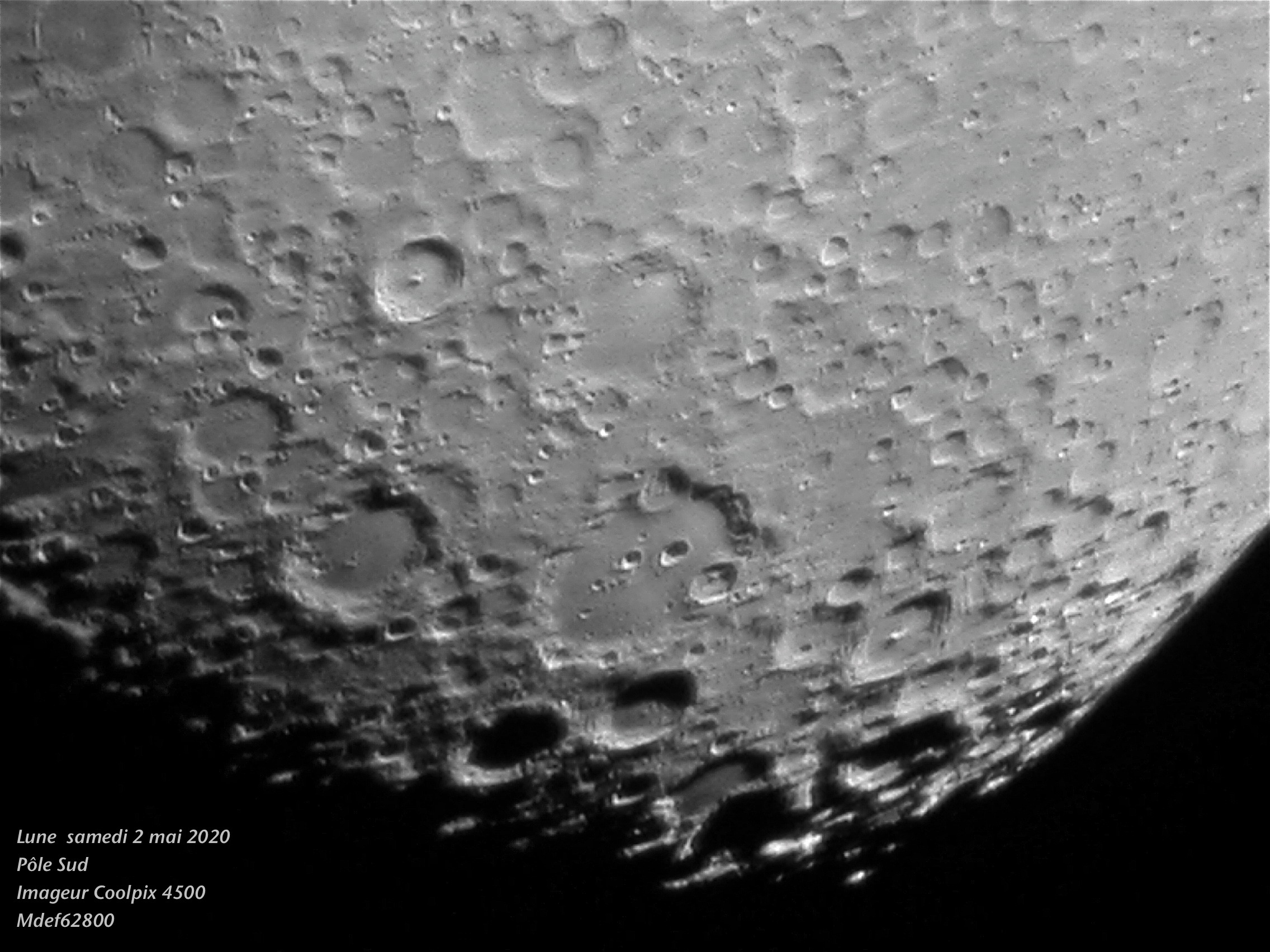 Lune Pôle Sud  samedi  2 mai 2020