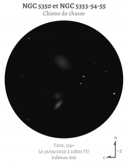 NGC 5350, NGC 5353, NGC 5354 et NGC 5355 (HCG 68) au T200
