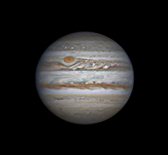 Jupiter   en  RGB  filtres  ,  le  10/12/2013  .
