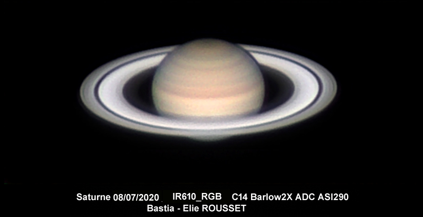Saturne 08/07/2020 Bastia C14 ASI290 IR610_RGB