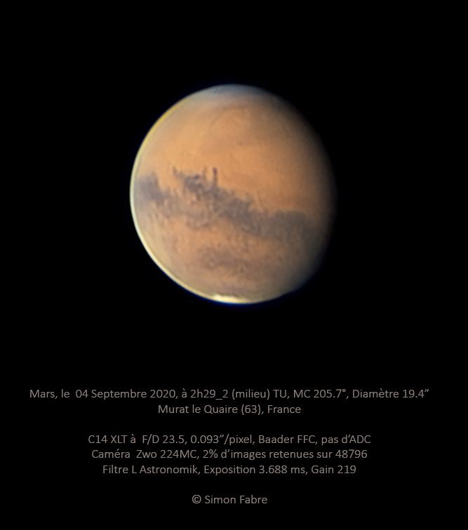 Mars au C14 du 04 Septembre 2020