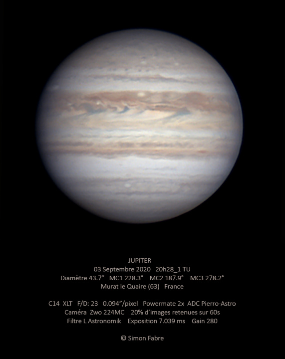 Jupiter du 03 Septembre 2020 au C14
