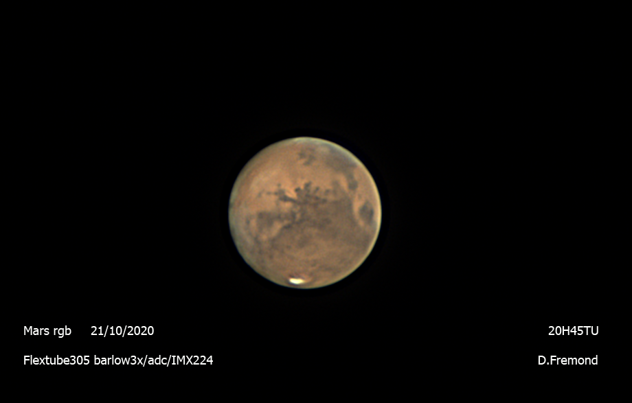 Mars le 22 octobre 2020 20h45TU