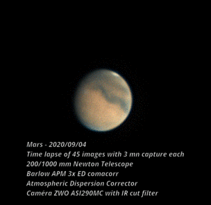 Mars - 04/09/2020 (Time lapse)
