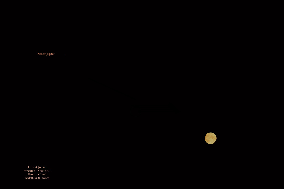 Lune et Jupiter  samedi 21 août 2021