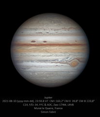Jupiter du 10 Août 2021 au C14 en LRVB